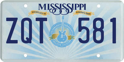 MS license plate ZQT581