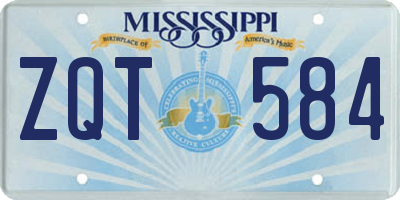 MS license plate ZQT584