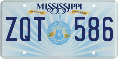 MS license plate ZQT586