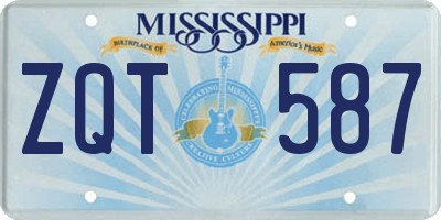 MS license plate ZQT587