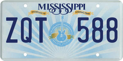 MS license plate ZQT588