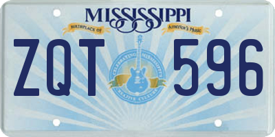 MS license plate ZQT596