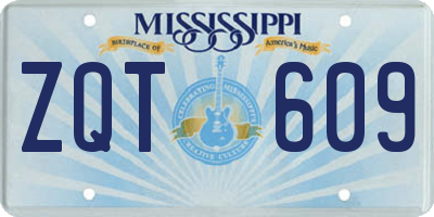 MS license plate ZQT609