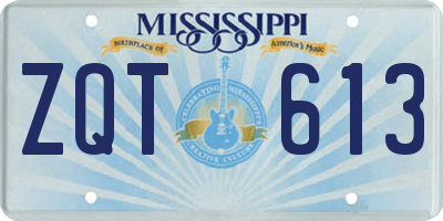 MS license plate ZQT613