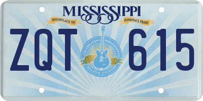 MS license plate ZQT615
