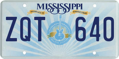 MS license plate ZQT640