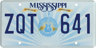 MS license plate ZQT641