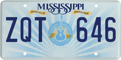 MS license plate ZQT646