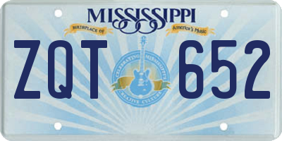 MS license plate ZQT652