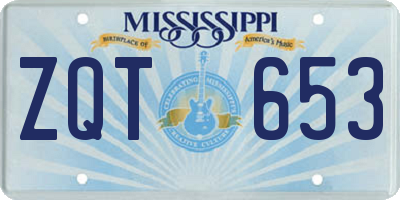 MS license plate ZQT653