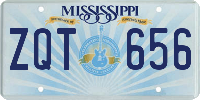 MS license plate ZQT656