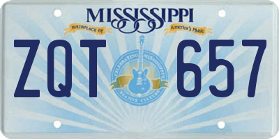 MS license plate ZQT657