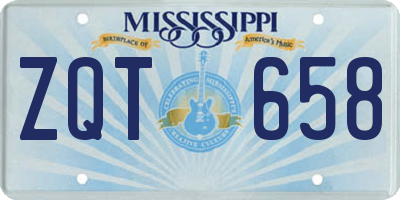 MS license plate ZQT658