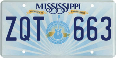 MS license plate ZQT663