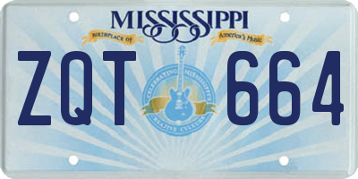 MS license plate ZQT664