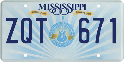 MS license plate ZQT671