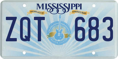 MS license plate ZQT683