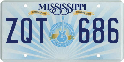 MS license plate ZQT686