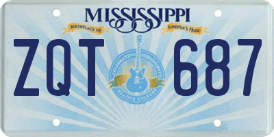 MS license plate ZQT687