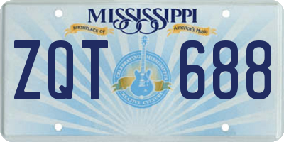 MS license plate ZQT688