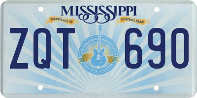 MS license plate ZQT690