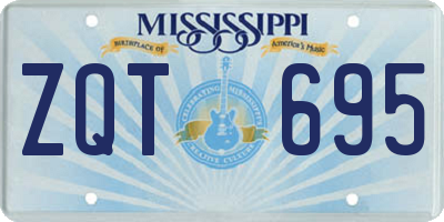 MS license plate ZQT695