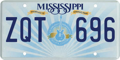 MS license plate ZQT696