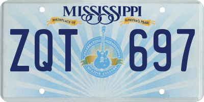 MS license plate ZQT697