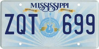 MS license plate ZQT699