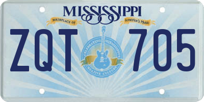 MS license plate ZQT705