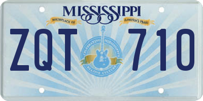 MS license plate ZQT710