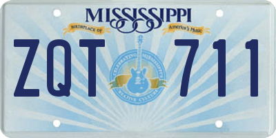MS license plate ZQT711