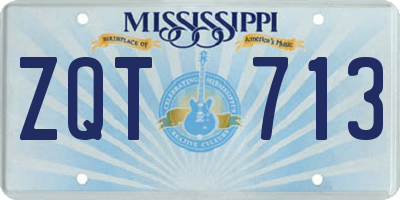 MS license plate ZQT713
