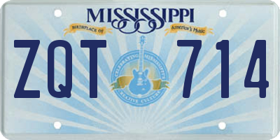 MS license plate ZQT714