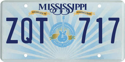 MS license plate ZQT717