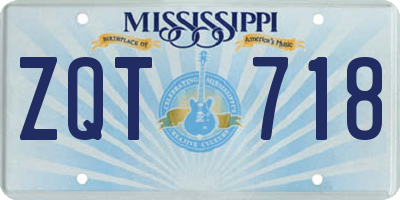 MS license plate ZQT718