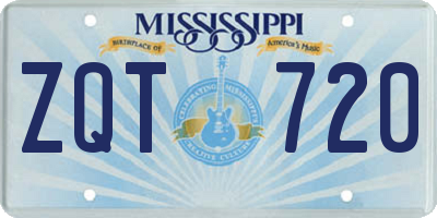 MS license plate ZQT720