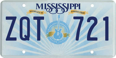 MS license plate ZQT721