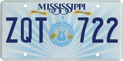 MS license plate ZQT722