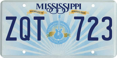 MS license plate ZQT723