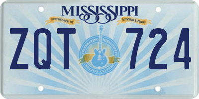MS license plate ZQT724
