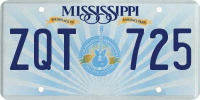 MS license plate ZQT725
