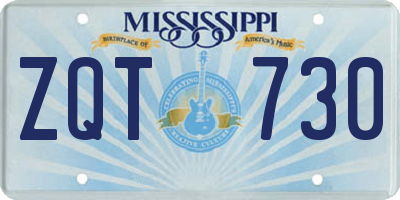 MS license plate ZQT730