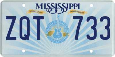 MS license plate ZQT733