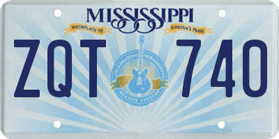 MS license plate ZQT740