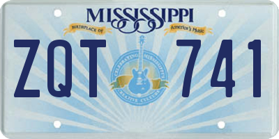 MS license plate ZQT741