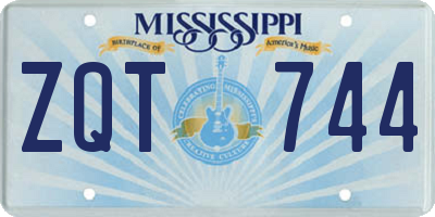 MS license plate ZQT744