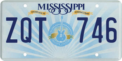 MS license plate ZQT746