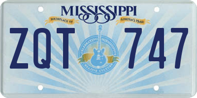 MS license plate ZQT747