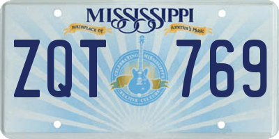 MS license plate ZQT769